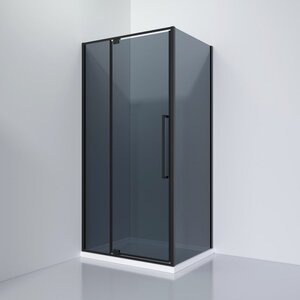 Изображение товара Душевой уголок Black&White Stellar Wind S818 BG 100x80 см с серыми стеклами и черным профилем