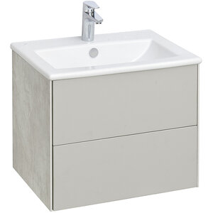 Изображение товара Тумба с раковиной Aquaton Сохо 60 см подвесная, слэйт/галька серая, 1A2580K1AJ9A0