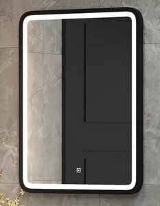 Изображение товара Зеркало Relisan Alexandria Black 60 x 80 см, с LED подсветкой, сенсорный выключатель, черный, Гл000026096