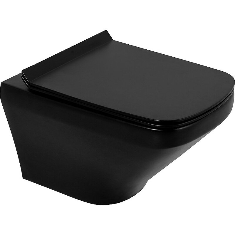 Изображение товара Унитаз подвесной BelBagno Sela BB3201CHR-MB безободковый, цвет черный матовый