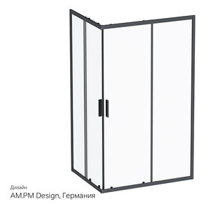 Изображение товара Душевой уголок Am. Pm Gem S Twin Slide, 120 x 90 см, высота 200 см, стекло прозрачное, профиль черный матовый, W93G-404-120290-BT