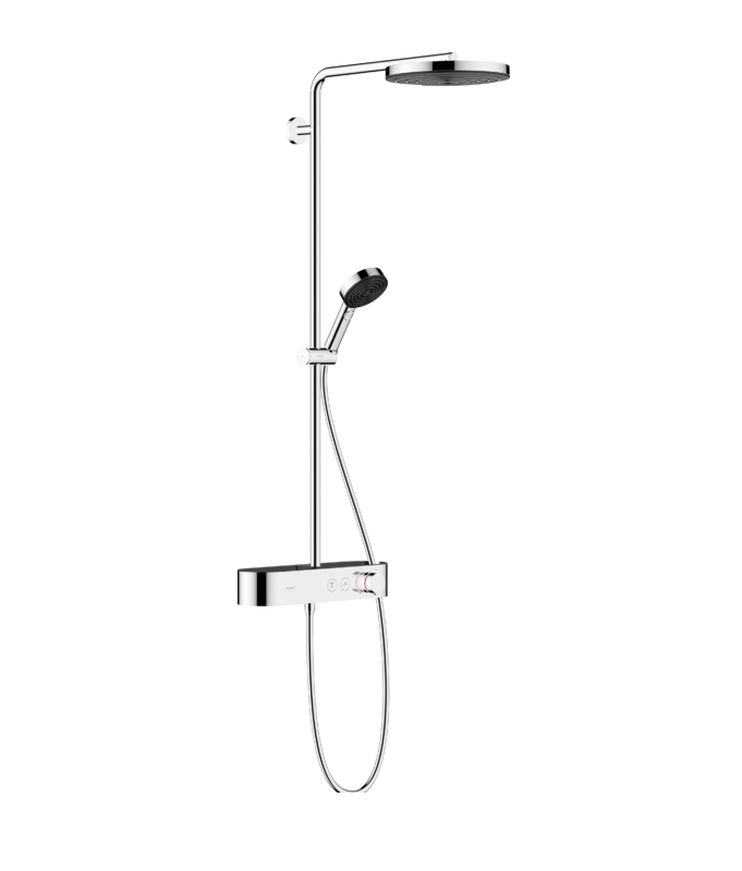 Изображение товара Душевая система Hansgrohe Pulsify 24220000 S, Showerpipe 260 1jet термостатическая ShowerTablet Select 400, хром Изображение товара Душевая система Hansgrohe Pulsify 24220000 S, Showerpipe 260 1jet термостатическая ShowerTablet Select 400, хром