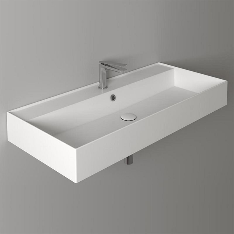 Изображение товара Раковина Simas Agile AG101 bi*1, подвесная, 1 отверстие под смеситель, белая