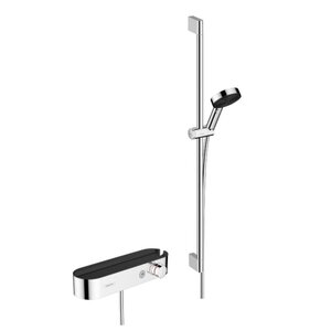 Изображение товара Смеситель Hansgrohe Pulsify 24270000 Select S, для душа, термостатический, лейка 105 3jet Relaxation, штанга 90 см, хром