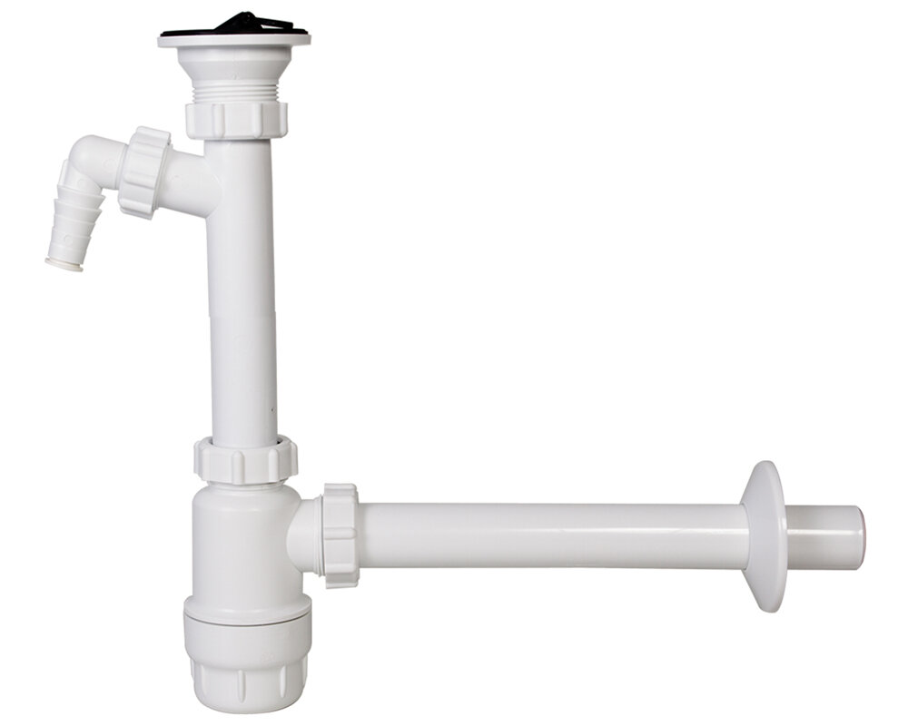Изображение товара Сифон для раковины Styron с водосливом 5/4 и трубой 32 мм, подключение к стиральной