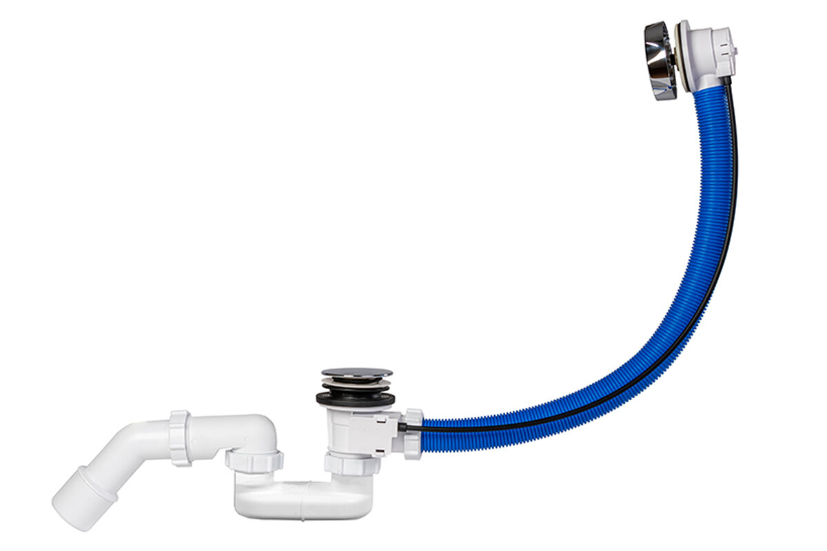 Изображение товара Слив-перелив для ванны Styron полуавтоматический с функцией анти-клик 53 см хром