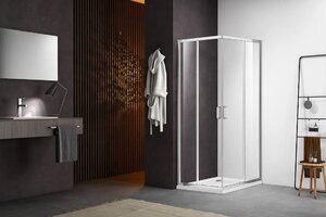 Изображение товара Душевой уголок Aquatek 80 x 80 см, квадратный, стекло прозрачное, профиль хром, AQ ARI KV 08020CH