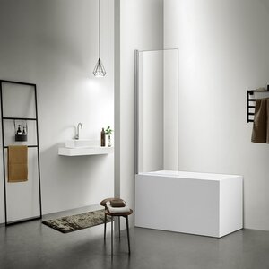 Изображение товара Шторка для ванны Aquatek Дельта AQ DEL SBA 08015CH, 80 см, прозрачное стекло, профиль хром