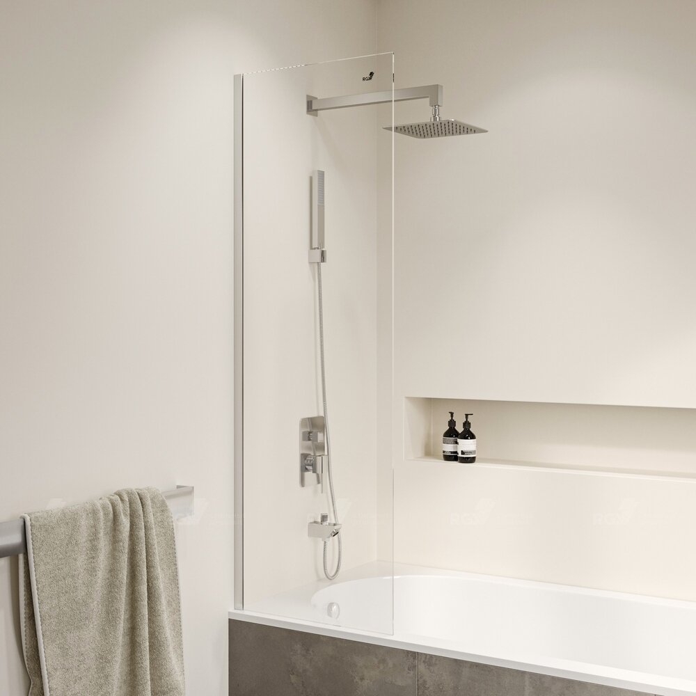 Изображение товара Шторка на ванну RGW SC-056, стекло прозрачное, хром профиль, 40 x 150 см