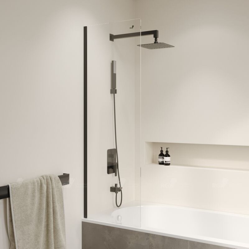 Изображение товара Душевая шторка RGW SC-056B 50x150 см черный профиль, стекло 6 мм Германская качество