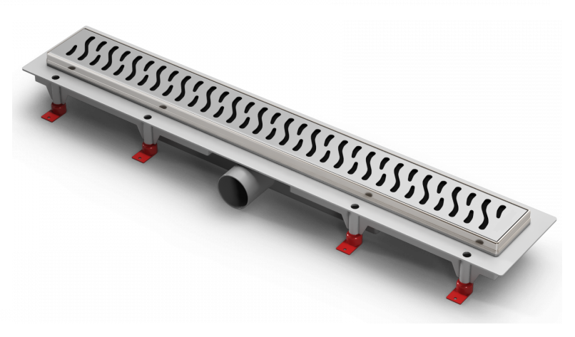 Изображение товара Водоотводящий желоб Azario Harmony 85 см с нержавеющей сталью и хром глянцевым покрытием