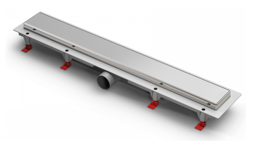 Изображение товара Дренажный канал Azario Klasik 85 см с рамкой из нержавеющей стали и хром матовым покрытием