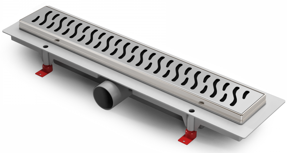 Изображение товара Дренажный канал Azario Harmony 45 см из нержавеющей стали хром глянцевый