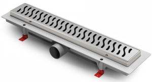 Изображение товара Дренажный канал Azario Harmony 45 см c рамкой из нержавеющей стали, хром глянцевый, AZ-CH 450 HN