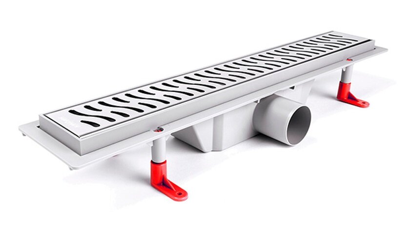 Изображение товара Дренажный канал Azario Harmony 65 см с рамкой из нержавеющей стали хром матовый AZ-CH 650 HN