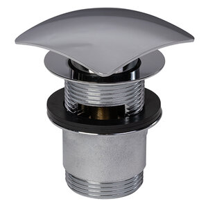 Изображение товара Донный клапан Styron металлический клик-клак для умывальника с переливом хром KL-06