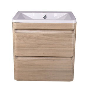 Изображение товара Тумба с раковиной Style Line Атлантика Люкс Plus, 60 см, подвесная, ясень перламутр, СС-00002217/СС-00002233