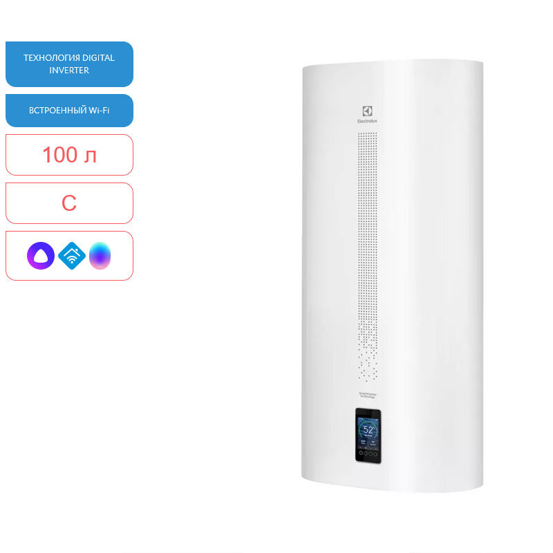 Изображение товара Водонагреватель Electrolux EWH 100 Smartinverter 100 л Wi-Fi, сухие ТЭНы, управление через приложен