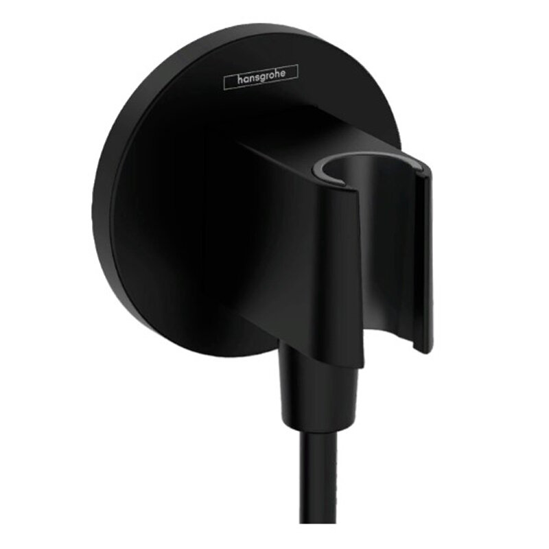 Изображение товара Шланговое подсоединение Hansgrohe FixFit S, с держателем для лейки, черный матовый, 26888670