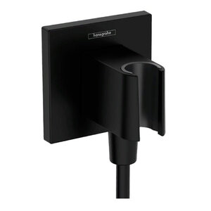 Изображение товара Шланговое подсоединение Hansgrohe FixFit E, с держателем для лейки, черный матовый, 26889670