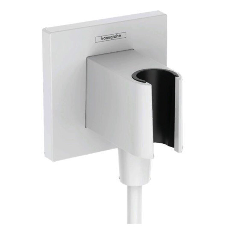 Изображение товара Шланговое подсоединение Hansgrohe FixFit E, с держателем для лейки, белый матовый, 26889700