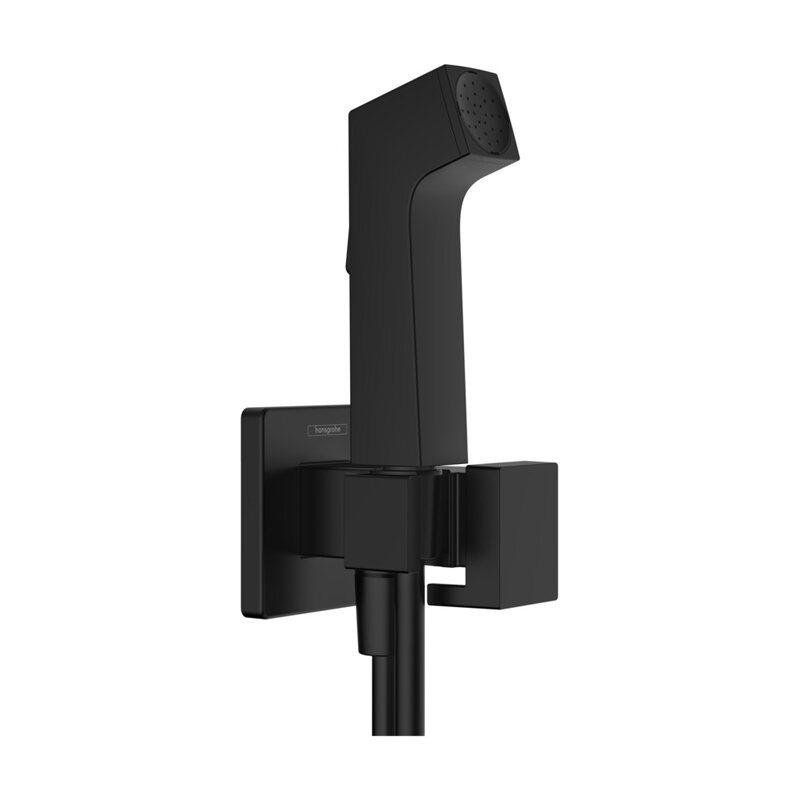 Изображение товара Гигиенический душ Hansgrohe Bidette 29231670 E 1jet с держателем и шлангом, черный матовый Изображение товара Гигиенический душ Hansgrohe Bidette 29231670 E 1jet с держателем и шлангом, черный матовый