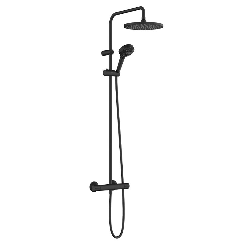 Изображение товара Душевая система Hansgrohe Vernis Blend Showerpipe 240 1jet термостатическая черный матовый Изображение товара Душевая система Hansgrohe Vernis Blend Showerpipe 240 1jet термостатическая черный матовый