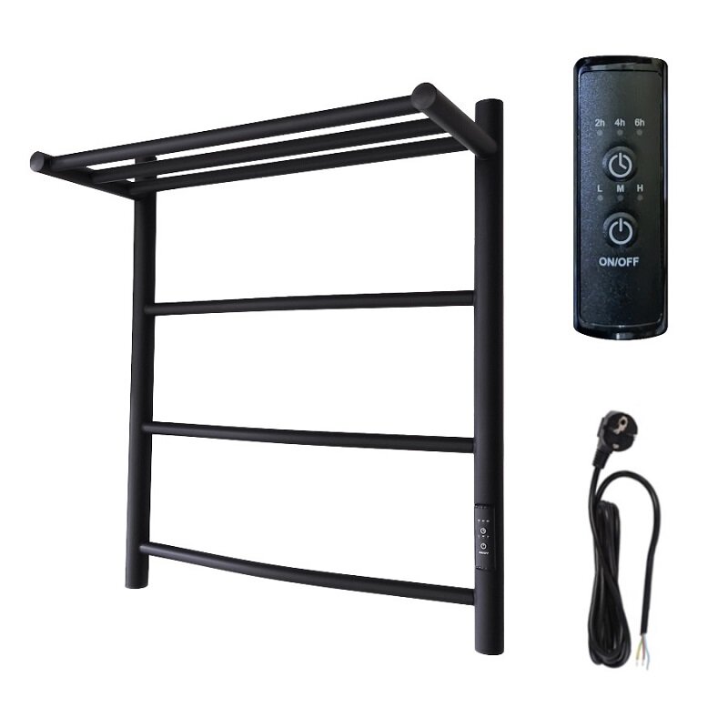 Изображение товара Маргроид Вид 4 60х50 с полкой электрополотенцесушитель черный матовый 50x60