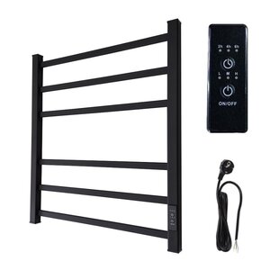 Изображение товара Полотенцесушитель электрический Маргроид Вид 81-10 профильный, 60х50, ширина 50 см, высота 60 см, подключение справа, черный матовый, 8110-6050-1081-9005R