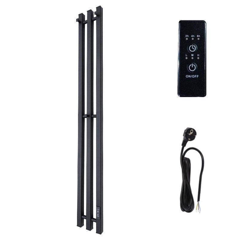 Изображение товара Электрический полотенцесушитель Маргроид Инаро, 3 крючка, черный матовый, 120 см