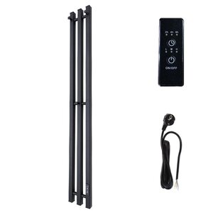 Изображение товара Полотенцесушитель электрический Маргроид Инаро, 3 крючка, ширина 12 см, высота 120 см, диммер справа, черный матовый, Inaro3v-12012-1081-9005R