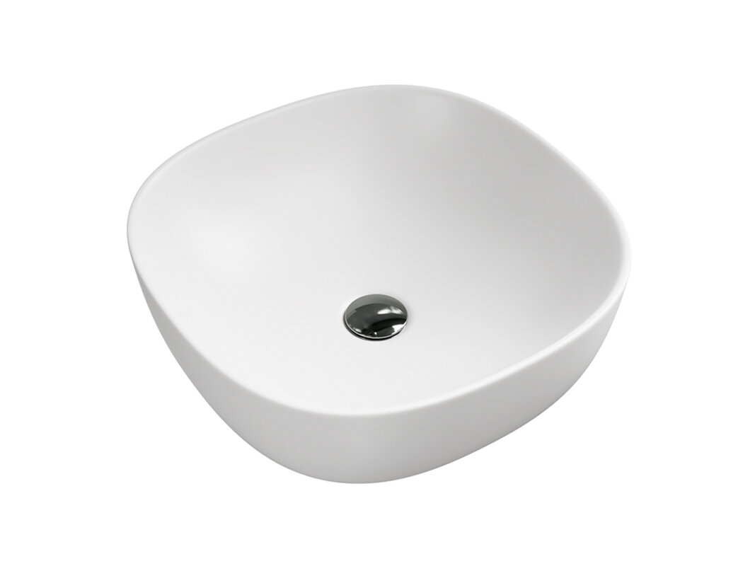 Изображение товара Раковина Laguraty накладная 42.5х42.5 см из фаянса белая, дизайнерская