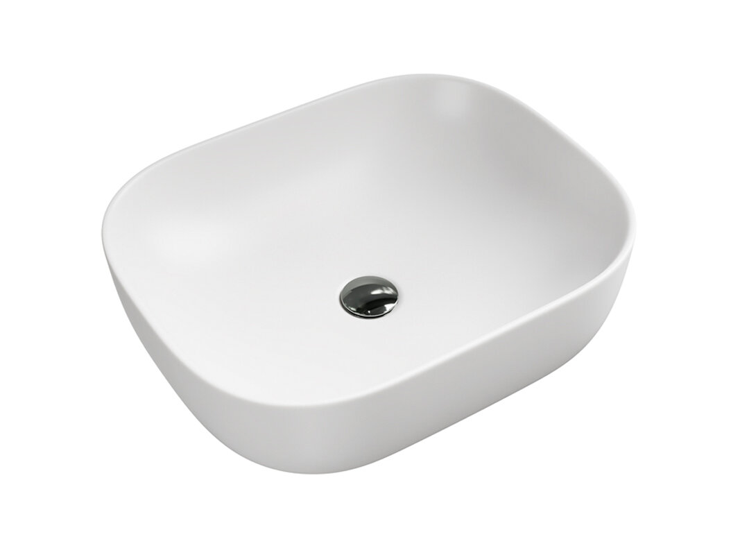 Изображение товара Накладная раковина Laguraty 50x40x15 см белая фаянс прямоугольная