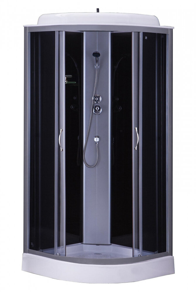 Изображение товара Душевая кабина Loranto Sunway CS-6611 G 100x100 см с крышей прозрачное стекло хром профиль