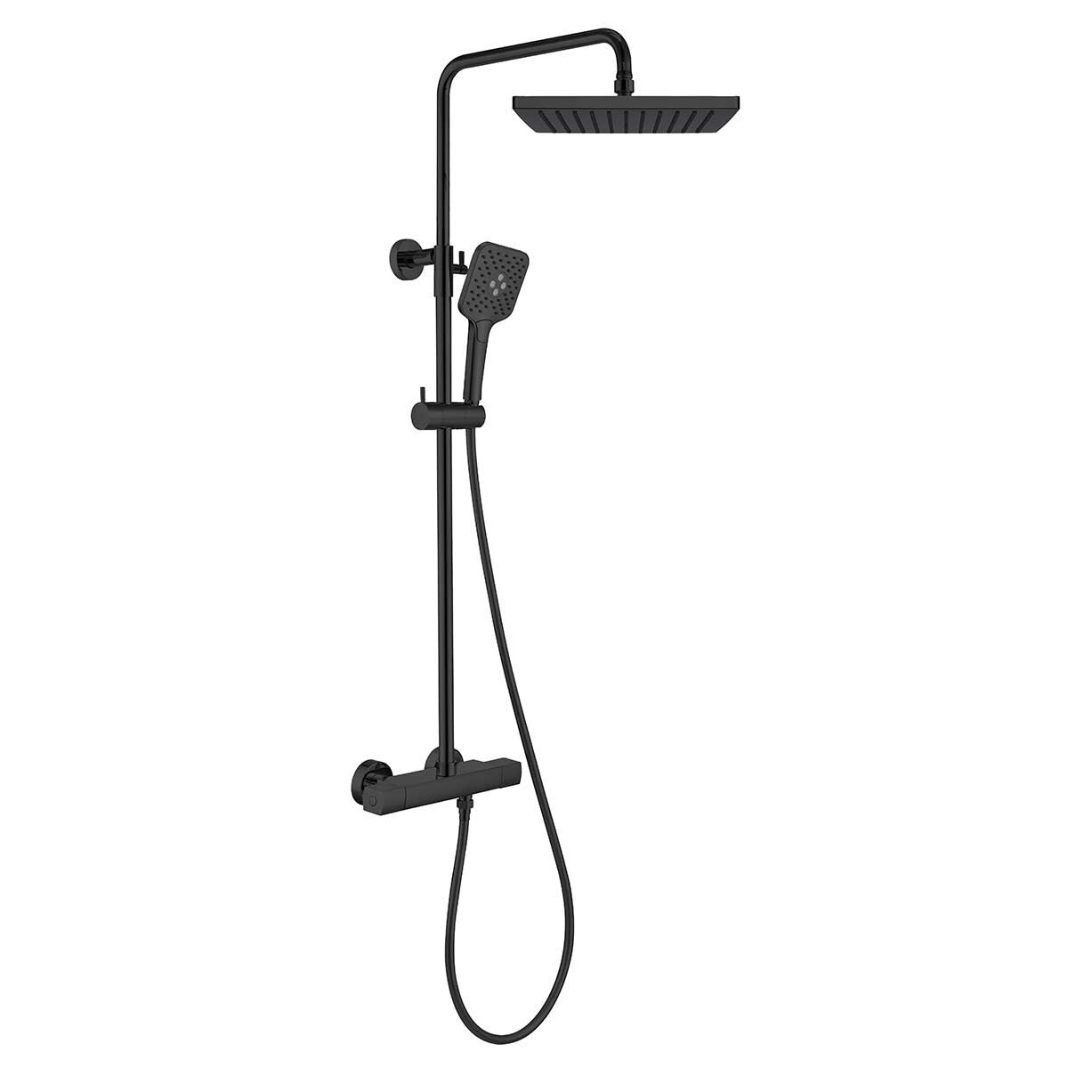 Изображение товара Душевая система Vincea Next VSFS-1N0TMB термостатическая черный матовый квадратная для ванной