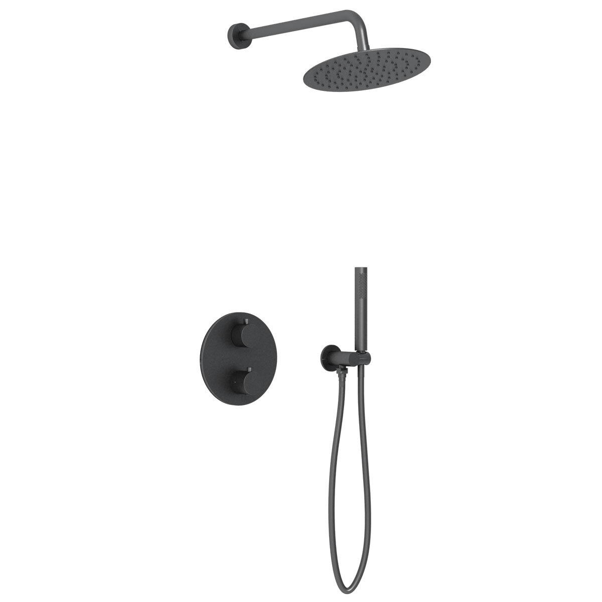 Изображение товара Встраиваемая термостатическая душевая система Vincea VSFW-101TMB черный матовый