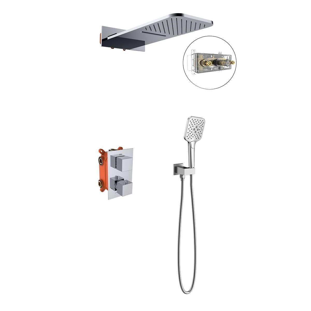 Изображение товара Душевая система Vincea, встраиваемая, термостатическая, хром, VSFW-103TCH