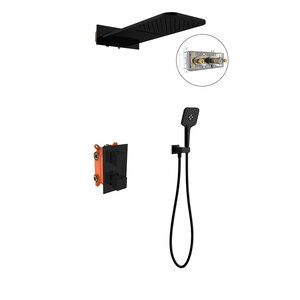 Изображение товара Душевая система Vincea, встраиваемая, термостатическая, черный матовый, VSFW-103TMB