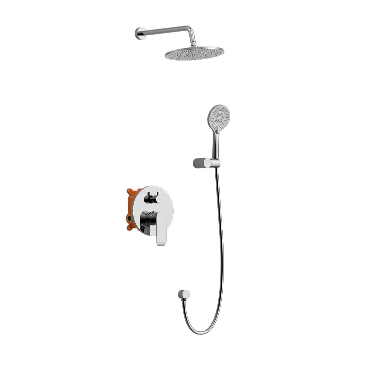 Изображение товара Встроенная душевая система Vincea Esse VSFW-1E1CH с пятирежимным верхним душем и термостатом