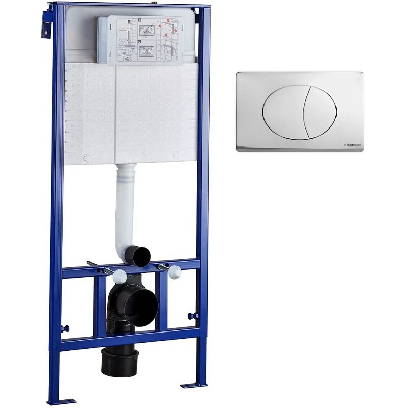 Изображение товара Инсталляция для унитаза Stworki с клавишей хром матовый 510162/230823