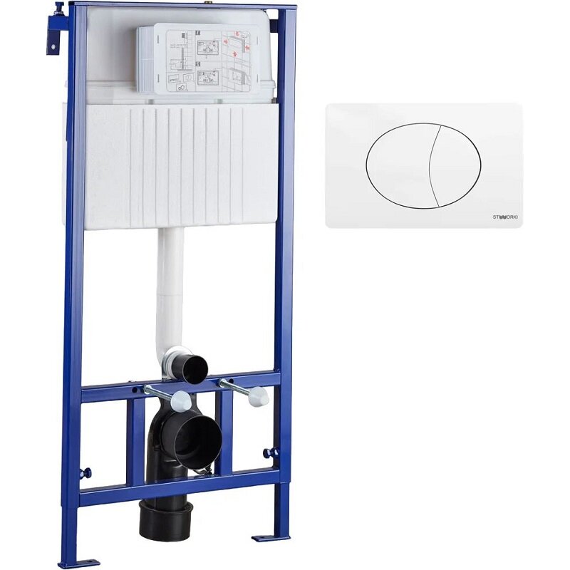 Изображение товара Инсталляция для унитаза Stworki 510163 с двойным сливом и белой клавишей