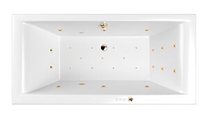 Изображение товара Ванна гидромассажная Whitecross Savia Duo Ultra, 170 х 80 см, увеличенная толщина акрила, усиленная армировка, белый/золото, 0103.170080.100.ULTRA.GL