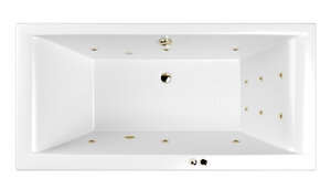 Изображение товара Ванна гидромассажная Whitecross Savia Duo Line, 170 х 80 см, увеличенная толщина акрила, усиленная армировка, белый/бронза, 0103.170080.100.LINE.BR