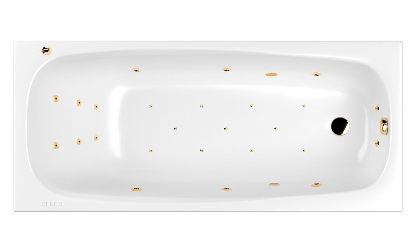 Изображение товара Гидромассажная ванна Whitecross Layla Ultra 180x80 см белая с золотом