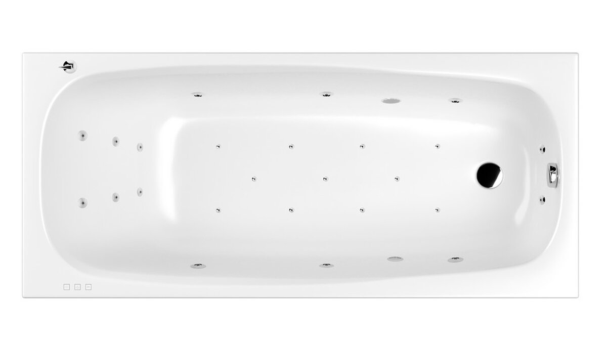 Изображение товара Современная гидромассажная ванна Whitecross Layla Ultra 180х80 см, акрил, гидро и аэромассаж