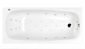 Изображение товара Ванна гидромассажная Whitecross Layla Ultra, 180 х 80 см, увеличенная толщина акрила, усиленная армировка, белый/бронза, 0102.180080.100.ULTRA.BR
