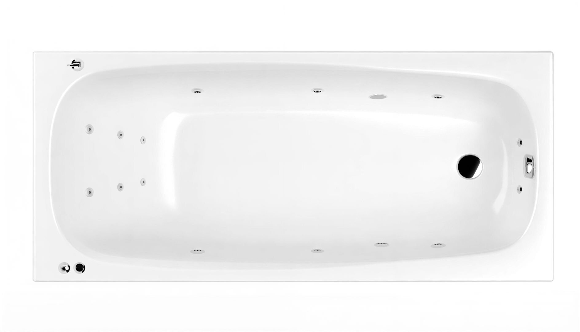 Изображение товара Ванна гидромассажная Whitecross Layla Smart 180x80 см с гидромассажем Изображение товара Ванна гидромассажная Whitecross Layla Smart 180x80 см с гидромассажем