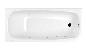 Изображение товара Ванна гидромассажная Whitecross Layla Relax, 180 х 80 см, увеличенная толщина акрила, усиленная армировка, белый/хром, 0102.180080.100.RELAX.CR