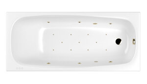 Изображение товара Ванна гидромассажная Whitecross Layla Relax, 180 х 80 см, увеличенная толщина акрила, усиленная армировка, белый/бронза, 0102.180080.100.RELAX.BR