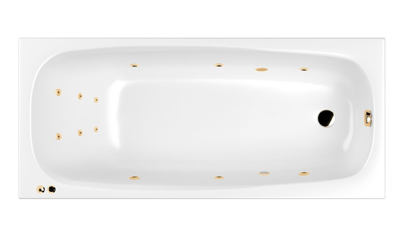 Изображение товара Гидромассажная ванна Whitecross Layla Line 180x80 см бело-золотая